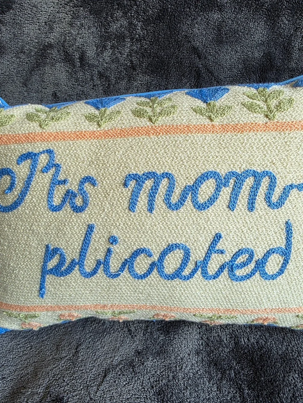 New It's Mom Plicated Decorative Lumbar Pillow, 14